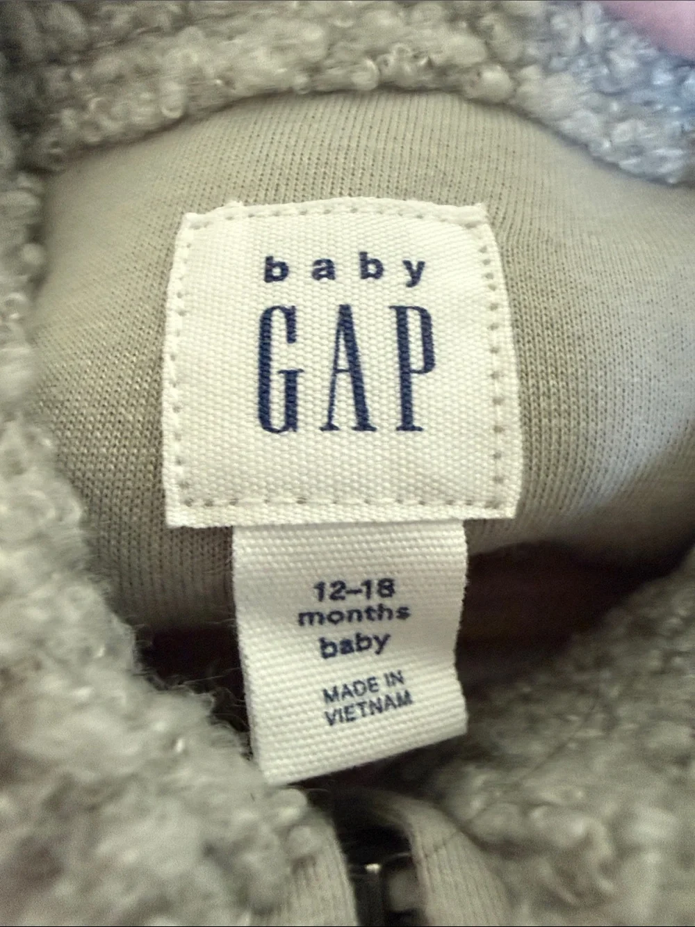 Baby GAP Kids Sherpa Half-Zip Pullover - Light Gray